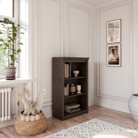 Estante de madeira com 1,19 m com acabamento liso na cor nibs / Coleção biblioteca